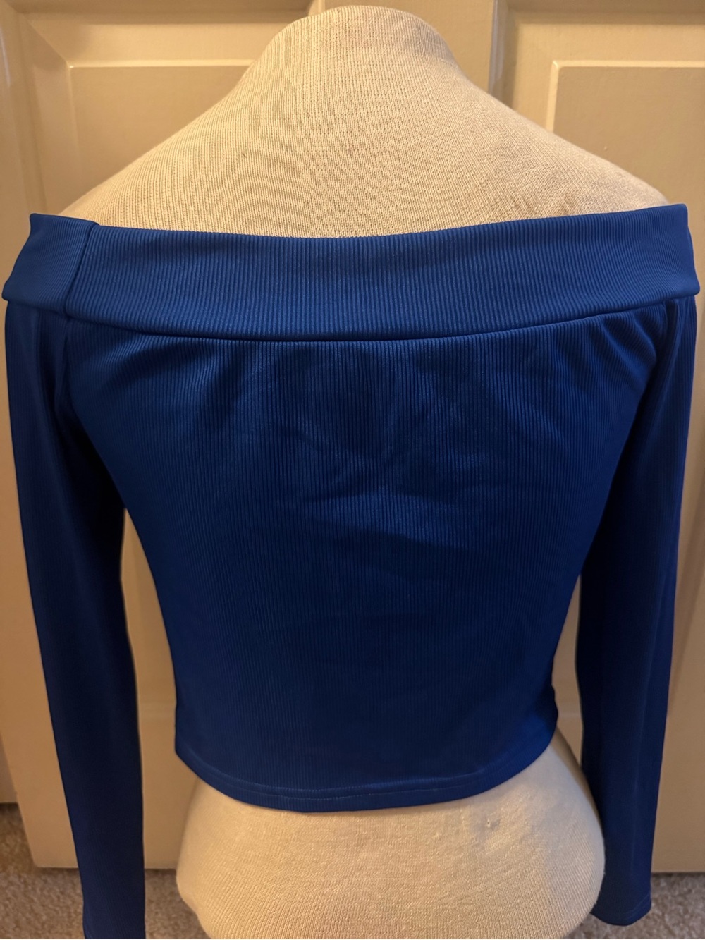 SHEIN Blue Ribbed Polyester Top - L - Picture 4 of 6